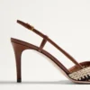 Vlogo Signature Slingback-Pumps mit Häkelstickerei 80 mm Vlogo Signature Slingback-Pumps mit Häkelstickerei 80 mm