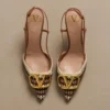 Vlogo Signature Slingback-Pumps mit Häkelstickerei 80 mm Vlogo Signature Slingback-Pumps mit Häkelstickerei 80 mm