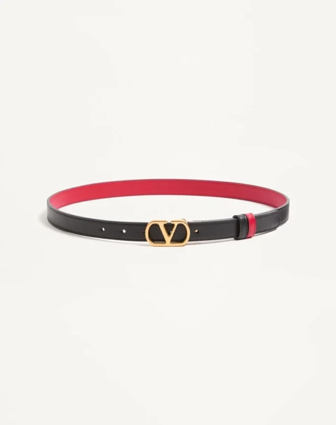 VLogo Signature Wendbarer Gürtel aus glänzendem Kalbsleder – 20 mm / 1,2 Zoll VLogo Signature Wendbarer Gürtel aus glänzendem Kalbsleder – 20 mm / 1,2 Zoll