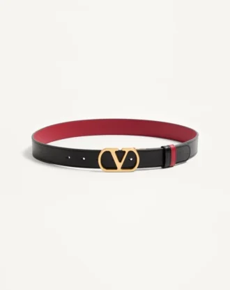 VLogo Signature Wendbarer Gürtel aus glänzendem Kalbsleder – 30 mm / 1,2 Zoll VLogo Signature Wendbarer Gürtel aus glänzendem Kalbsleder – 30 mm / 1,2 Zoll