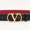 VLogo Signature Wendbarer Gürtel aus glänzendem Kalbsleder – 30 mm / 1,2 Zoll VLogo Signature Wendbarer Gürtel aus glänzendem Kalbsleder – 30 mm / 1,2 Zoll