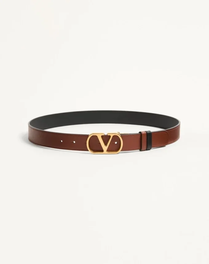 Vlogo Signature Wendbarer Gürtel aus glänzendem Kalbsleder 30 mm Vlogo Signature Wendbarer Gürtel aus glänzendem Kalbsleder 30 mm
