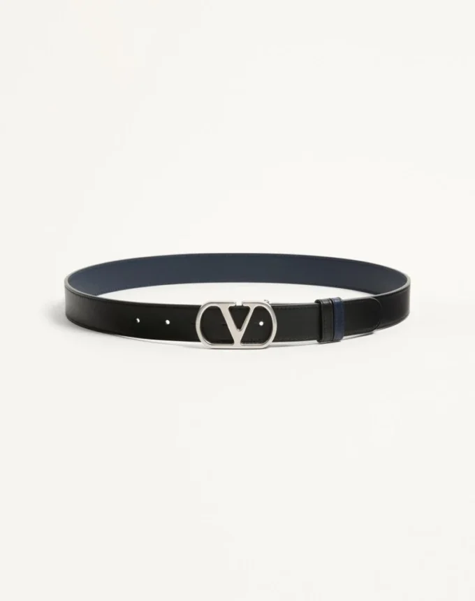 Vlogo Signature Wendbarer Gürtel aus glänzendem Kalbsleder 30 mm Vlogo Signature Wendbarer Gürtel aus glänzendem Kalbsleder 30 mm