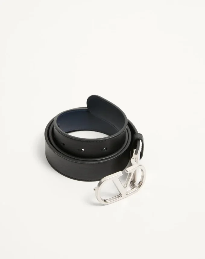 Vlogo Signature Wendbarer Gürtel aus glänzendem Kalbsleder 30 mm Vlogo Signature Wendbarer Gürtel aus glänzendem Kalbsleder 30 mm