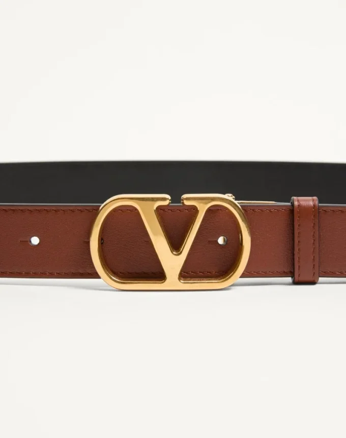 Vlogo Signature Wendbarer Gürtel aus glänzendem Kalbsleder 30 mm Vlogo Signature Wendbarer Gürtel aus glänzendem Kalbsleder 30 mm