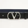 Vlogo Signature Wendbarer Gürtel aus glänzendem Kalbsleder 30 mm Vlogo Signature Wendbarer Gürtel aus glänzendem Kalbsleder 30 mm
