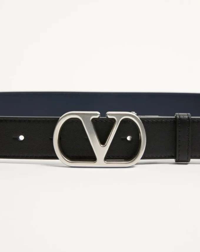 Vlogo Signature Wendbarer Gürtel aus glänzendem Kalbsleder 30 mm Vlogo Signature Wendbarer Gürtel aus glänzendem Kalbsleder 30 mm