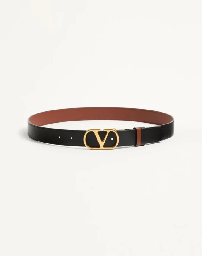 Vlogo Signature Wendbarer Gürtel aus glänzendem Kalbsleder 30 mm Vlogo Signature Wendbarer Gürtel aus glänzendem Kalbsleder 30 mm