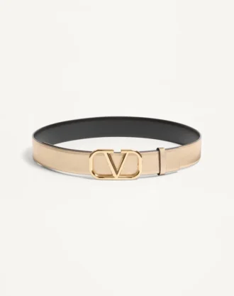 Vlogo Signature Wende-Gürtel aus metallischem und glänzendem Kalbsleder 30 mm Vlogo Signature Wende-Gürtel aus metallischem und glänzendem Kalbsleder 30 mm