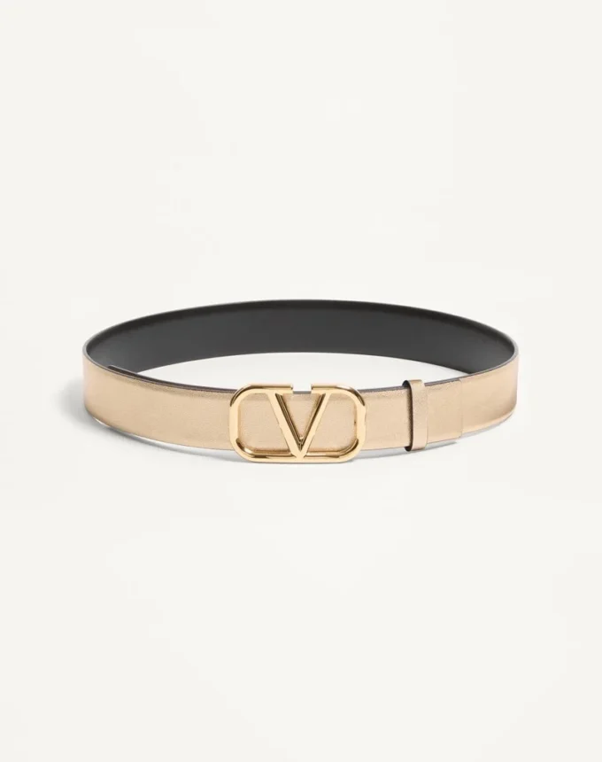 Vlogo Signature Wende-Gürtel aus metallischem und glänzendem Kalbsleder 30 mm Vlogo Signature Wende-Gürtel aus metallischem und glänzendem Kalbsleder 30 mm