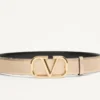 Vlogo Signature Wende-Gürtel aus metallischem und glänzendem Kalbsleder 30 mm Vlogo Signature Wende-Gürtel aus metallischem und glänzendem Kalbsleder 30 mm