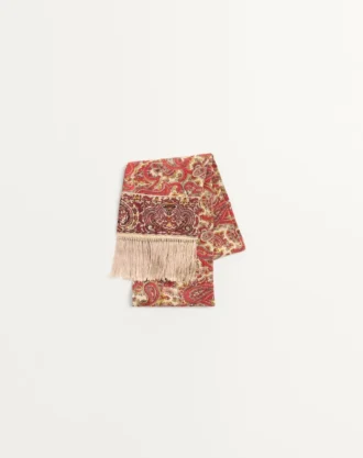 Voyage Imaginaire Seiden-Bandeau-Schal mit Fransen