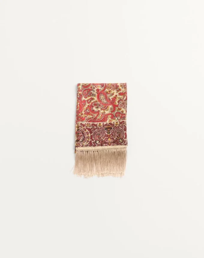 Voyage Imaginaire Seiden-Bandeau-Schal mit Fransen