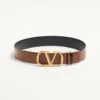 Wendbarer Gürtel mit Vlogo-Signatur aus glänzendem Kalbsleder 40 mm