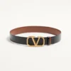 Wendbarer Gürtel mit Vlogo-Signatur aus glänzendem Kalbsleder 40 mm