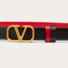 Wendbarer Vlogo Signature Gürtel aus glänzendem Kalbsleder 20 mm