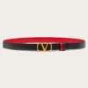 Wendbarer Vlogo Signature Gürtel aus glänzendem Kalbsleder 20 mm