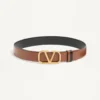 Wendbarer Vlogo Signature Gürtel aus glänzendem Kalbsleder 30 mm