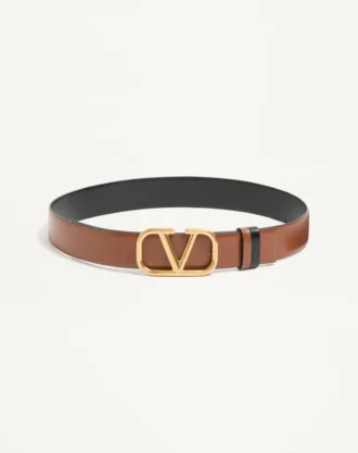 Wendbarer Vlogo Signature Gürtel aus glänzendem Kalbsleder 30 mm