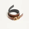 Wendbarer Vlogo Signature Gürtel aus glänzendem Kalbsleder 30 mm