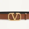 Wendbarer Vlogo Signature Gürtel aus glänzendem Kalbsleder 30 mm