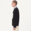 Woll- und Baumwollpullover mit Le Chat De La Maison-Aufnäher Woll- und Baumwollpullover mit Le Chat De La Maison-Aufnäher