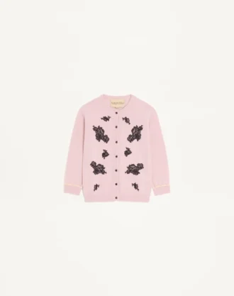 Wollcardigan mit Spitze