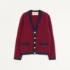 Wollcardigan mit Tout La V-Muster Wollcardigan mit Tout La V-Muster