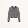 Wollcardigan mit Toute La V Jacquard-Muster Wollcardigan mit Toute La V Jacquard-Muster