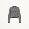 Wollcardigan mit Toute La V Jacquard-Muster Wollcardigan mit Toute La V Jacquard-Muster