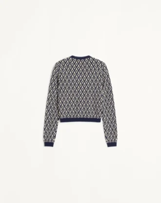 Wollcardigan mit Toute La V Jacquard-Muster