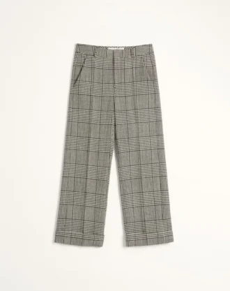 Wollhose mit Umschlag und Hahnentrittmuster
