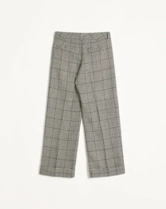 Wollhose mit Umschlag und Hahnentrittmuster