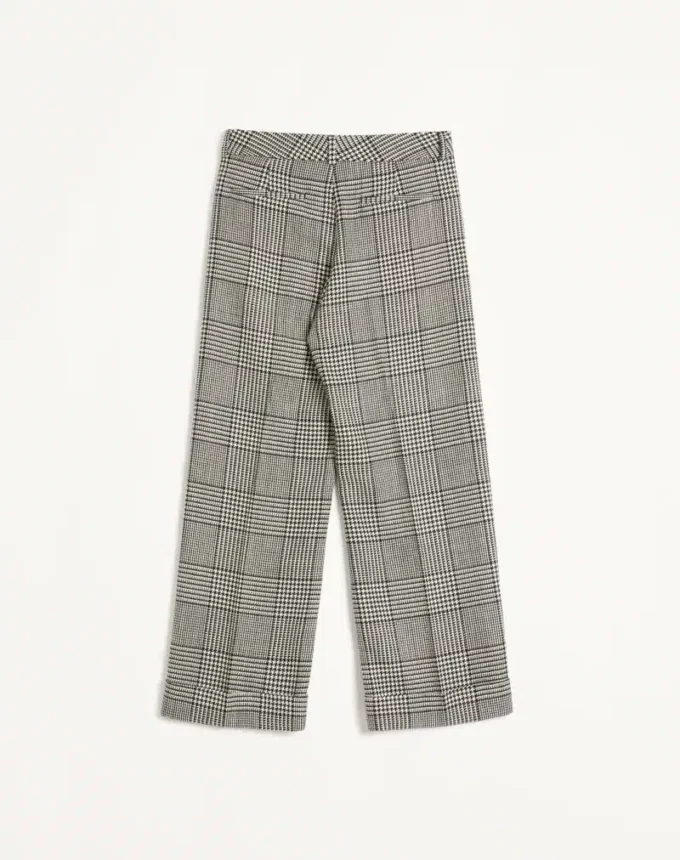 Wollhose mit Umschlag und Hahnentrittmuster Wollhose mit Umschlag und Hahnentrittmuster
