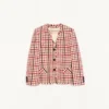 Wolljacke mit Fensterkaromuster Wolljacke mit Fensterkaromuster
