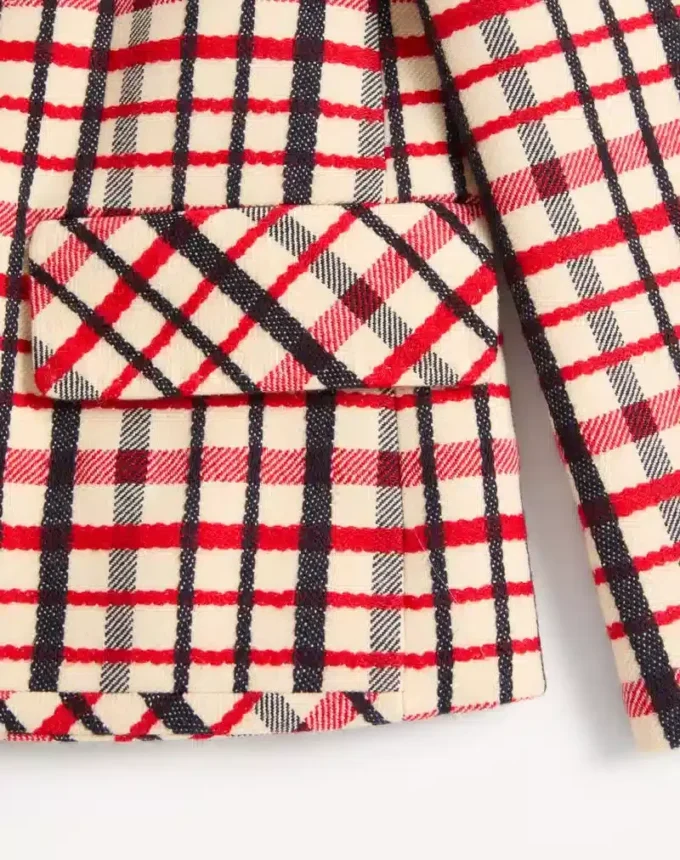 Wolljacke mit Fensterkaromuster Wolljacke mit Fensterkaromuster