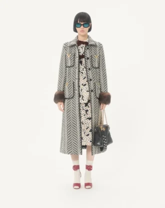 Wollmantel mit Fauve Eclat Animal Print