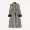 Wollmantel mit Fauve Eclat Animal Print Wollmantel mit Fauve Eclat Animal Print