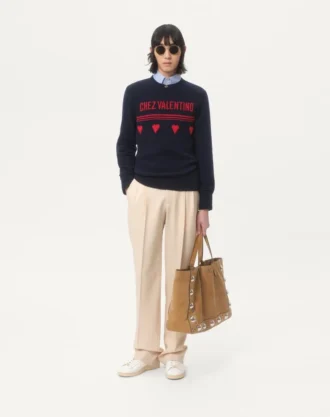 Wollpullover mit Chez Valentino Jacquard-Motiv Wollpullover mit Chez Valentino Jacquard-Motiv