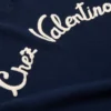Wollpullover mit Rundhalsausschnitt und Chez Valentino-Stickerei Wollpullover mit Rundhalsausschnitt und Chez Valentino-Stickerei