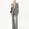 Zweireihiger Blazer aus Natté-Knopfgewebe Zweireihiger Blazer aus Natté-Knopfgewebe