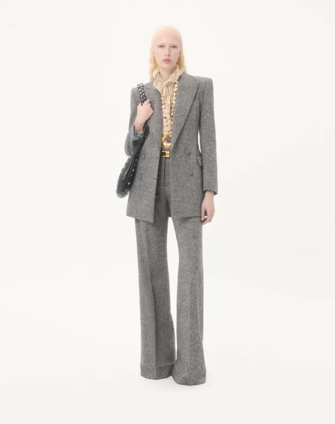 Zweireihiger Blazer aus Natté-Knopfgewebe Zweireihiger Blazer aus Natté-Knopfgewebe