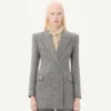 Zweireihiger Blazer aus Natté-Knopfgewebe Zweireihiger Blazer aus Natté-Knopfgewebe