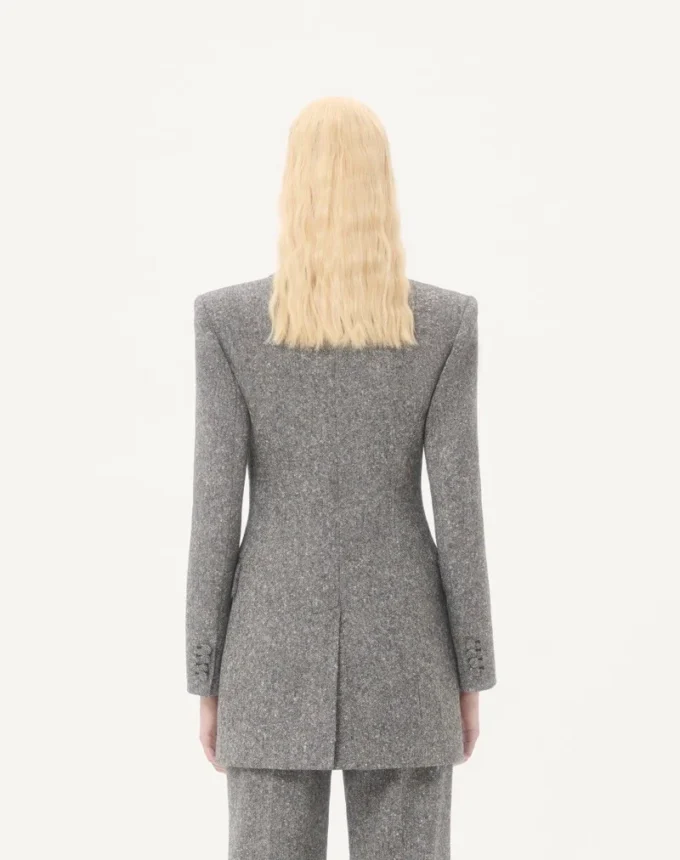 Zweireihiger Blazer aus Natté-Knopfgewebe Zweireihiger Blazer aus Natté-Knopfgewebe