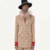 Zweireihiger Wollblazer mit Fensterkaromuster Zweireihiger Wollblazer mit Fensterkaromuster