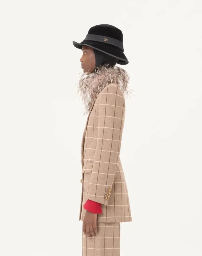 Zweireihiger Wollblazer mit Fensterkaromuster Zweireihiger Wollblazer mit Fensterkaromuster