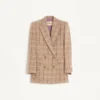 Zweireihiger Wollblazer mit Fensterkaromuster Zweireihiger Wollblazer mit Fensterkaromuster